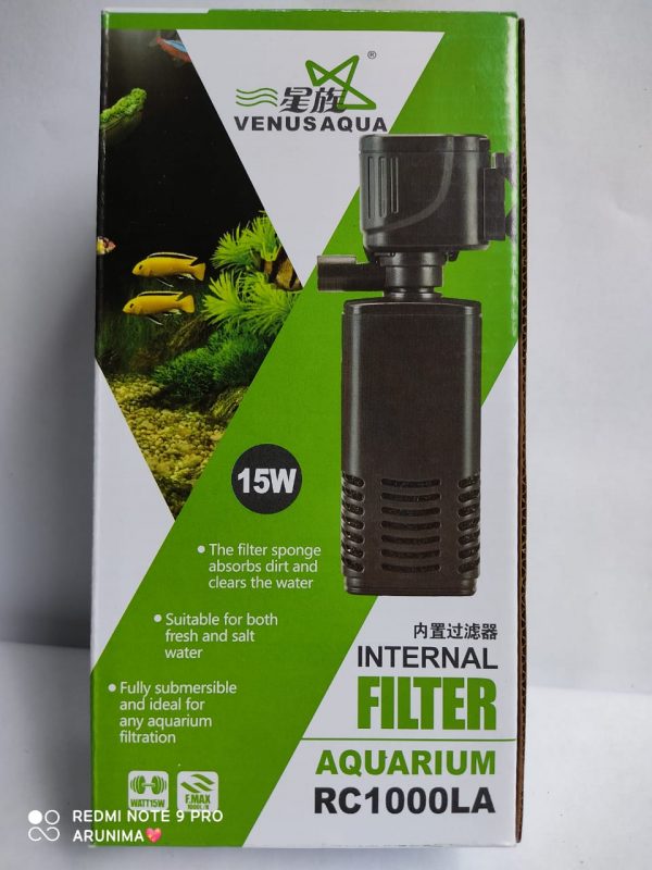 Venusaqua Aquarium Internal Filter RC-1000-LA